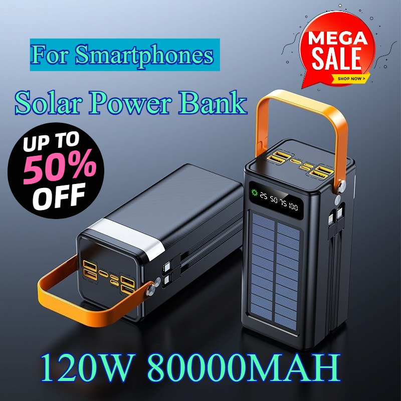 Solar Emergency Charger - 80000mAh 태양광 보조배터리 120W 초고속 대용량