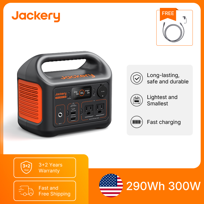 Solar Emergency Charger - 잭커리 휴대용 파워스테이션 익스플로러 300뉴(5M 연장