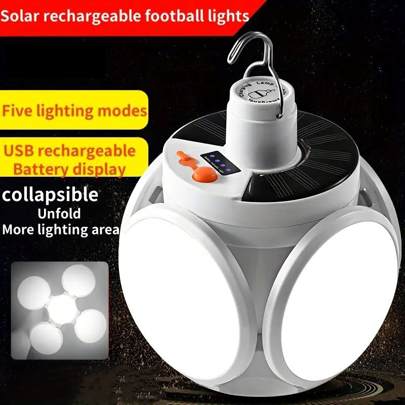 후크가있는 태양열 충전 조명 다중 조명 모드 접이식 휴 - Solar Emergency Charger 리뷰 및 가격