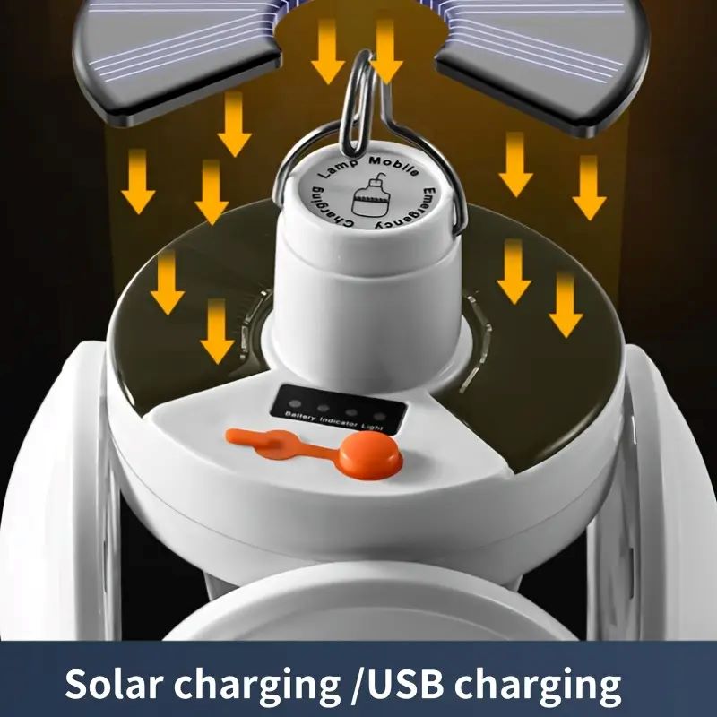 후크가있는 태양열 충전 조명 다중 조명 모드 접이식 휴 - Solar Emergency Charger 리뷰 및 가격